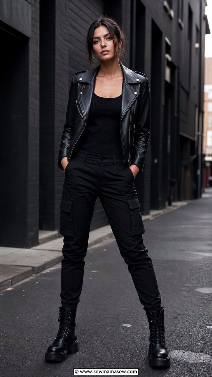 All black cargo pants outfit - 25 chic cargo pants outfit ideas