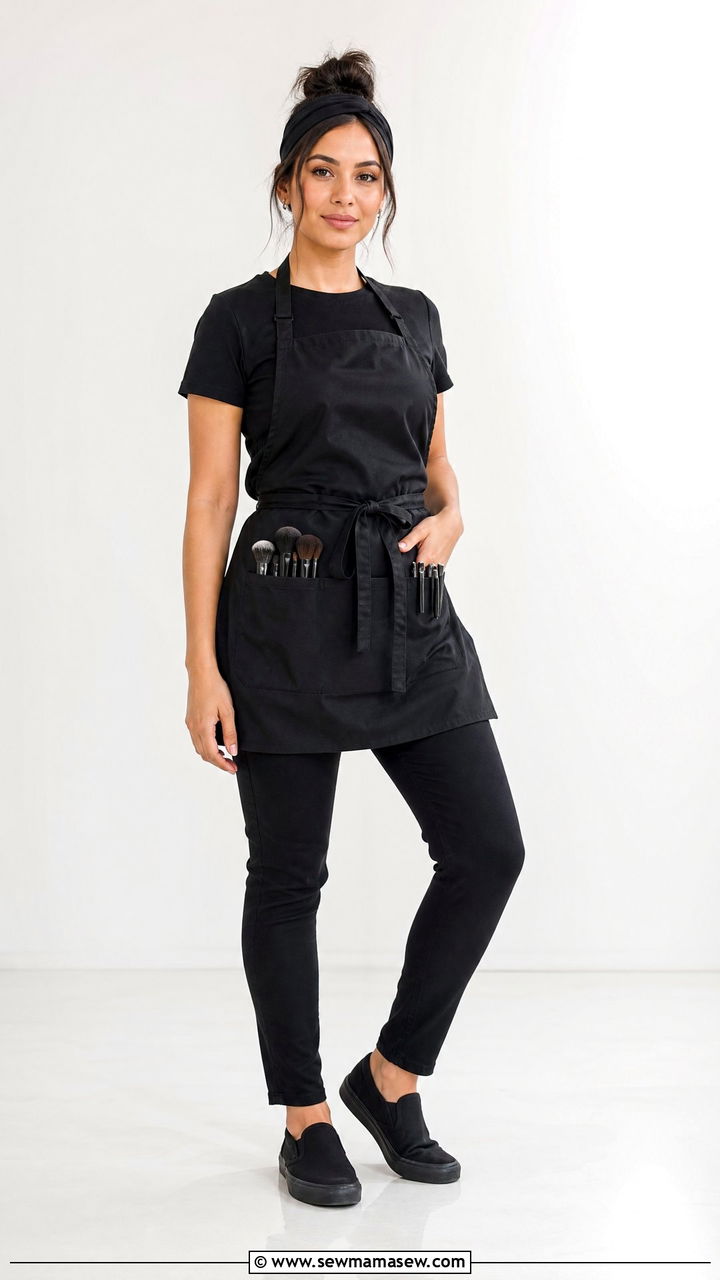 All black makeup artist outfit with slip on sneakers - 30 Makeup artist outfit ideas