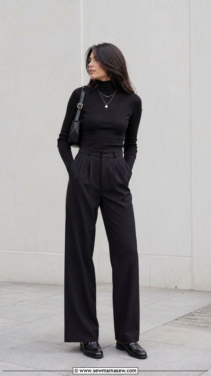 All black monochrome first day outfit - 35 First day of college outfit ideas