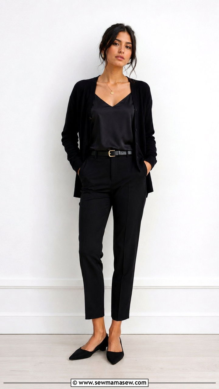 All black monochrome layered outfit - 25 Petite French girl outfit ideas