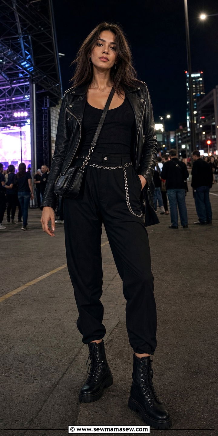 All black monochrome outfit - 35 casual concert outfits
