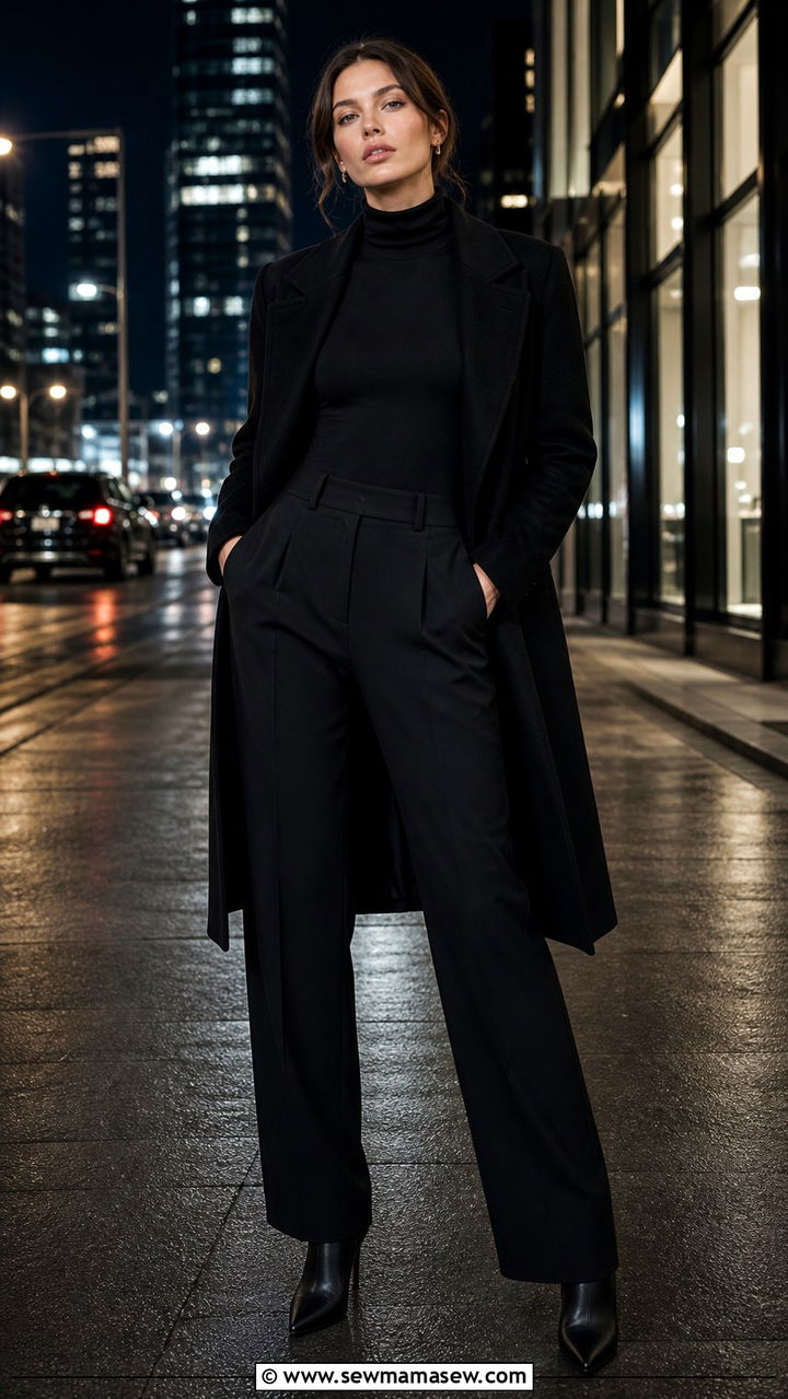 All black outfit with black boots - 40 trendy outfits ideas