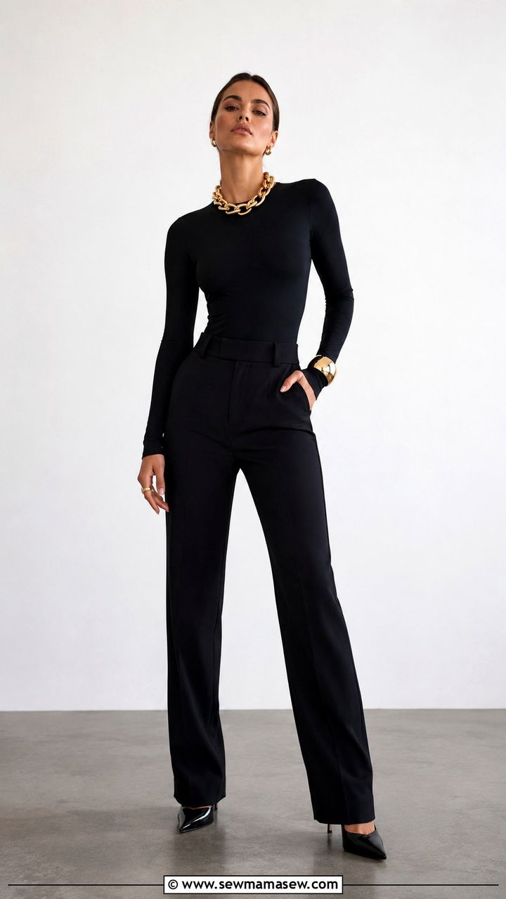 All black outfit with chunky gold jewelry - 20 Chunky gold jewelry outfit ideas 2026