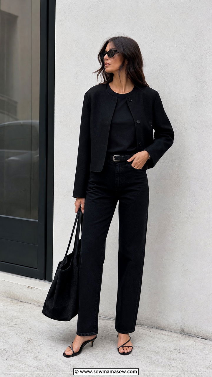 All black tee and jeans outfit - 35 Model off duty outfit ideas