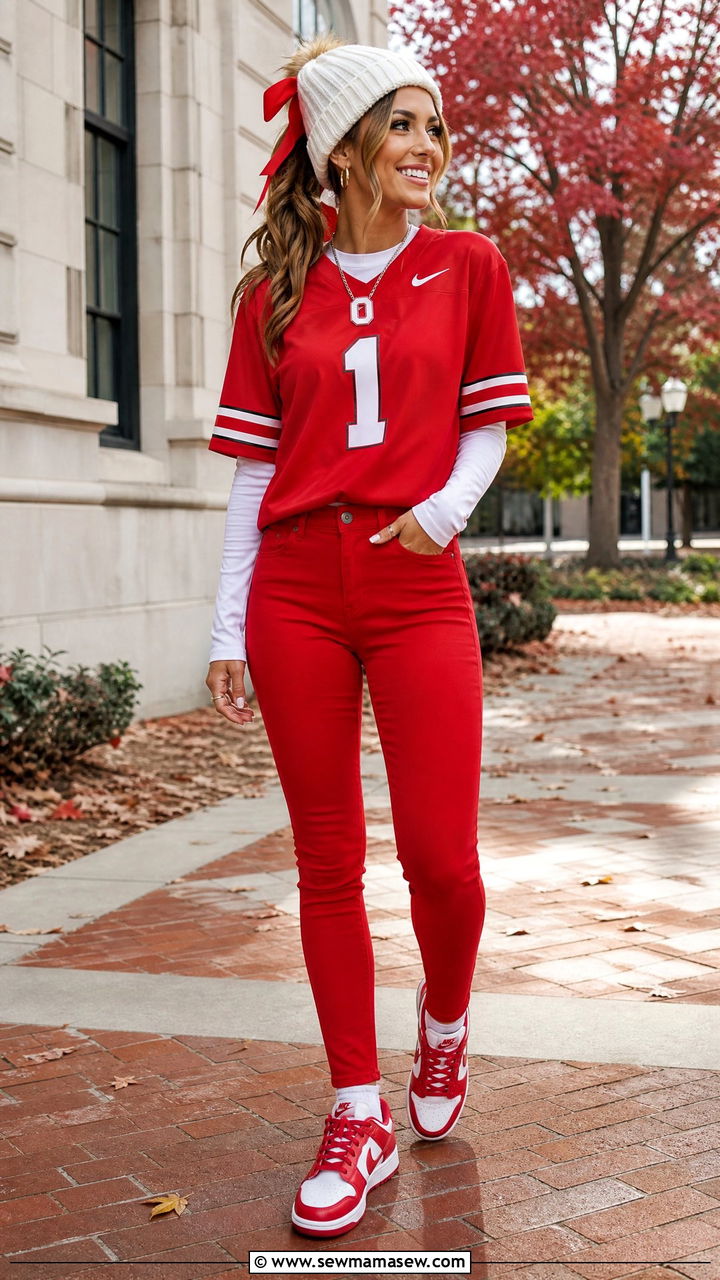 All red Ohio State outfit for scarlet the shoe game - 20 Gameday outfit ideas Ohio State