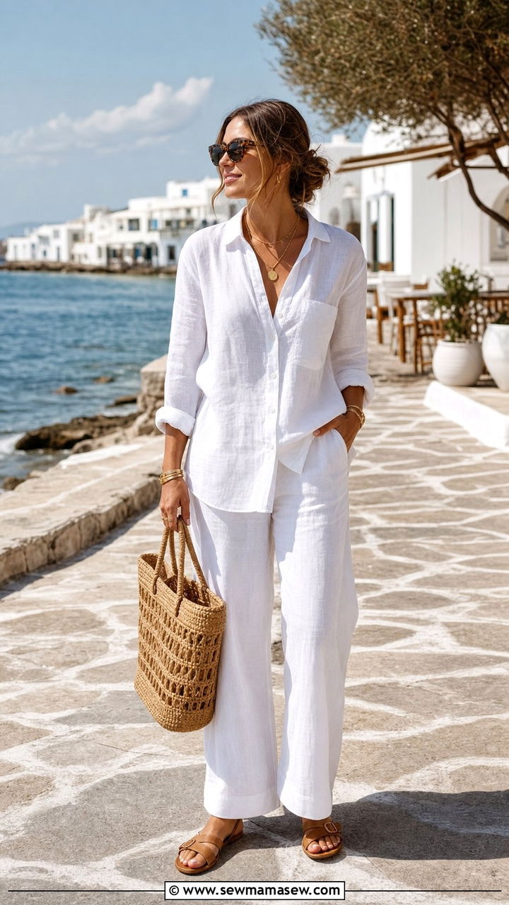All white linen set outfit - 25 spring outfits 2026 women Pinterest