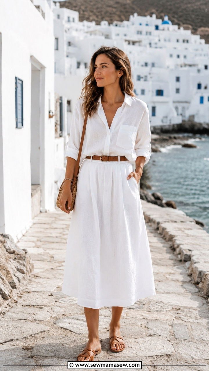 All white monochrome modest vacation outfit - 30 Modest outfit ideas for vacation