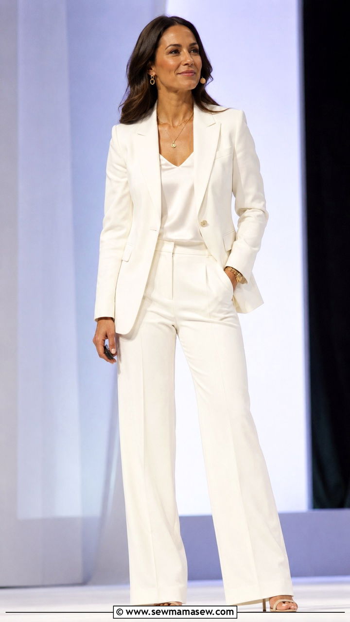 All white tailored suit for the stage - 25 Presentation outfit ideas