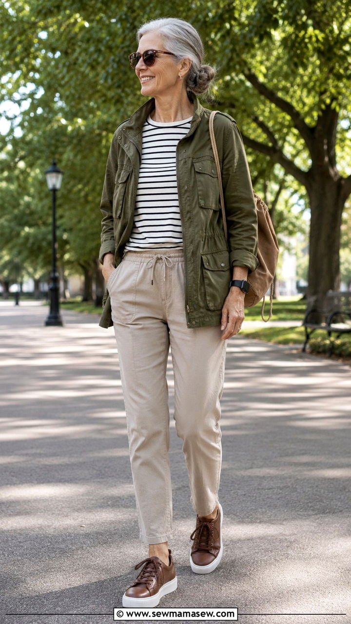 AllWhite Ensemble With Gold Accents - 30 Tall outfits for women over 60