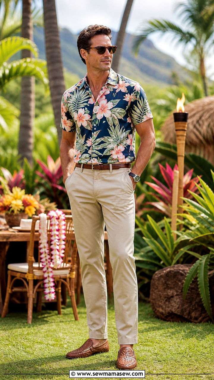 Aloha shirt tucked into chinos - 40 What to wear in Kauai