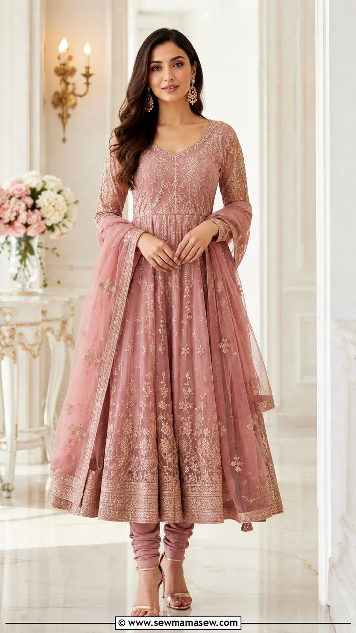 Anarkali Suit With Churidar Pants - 20 Wedding guest outfit ideas Barat ceremony