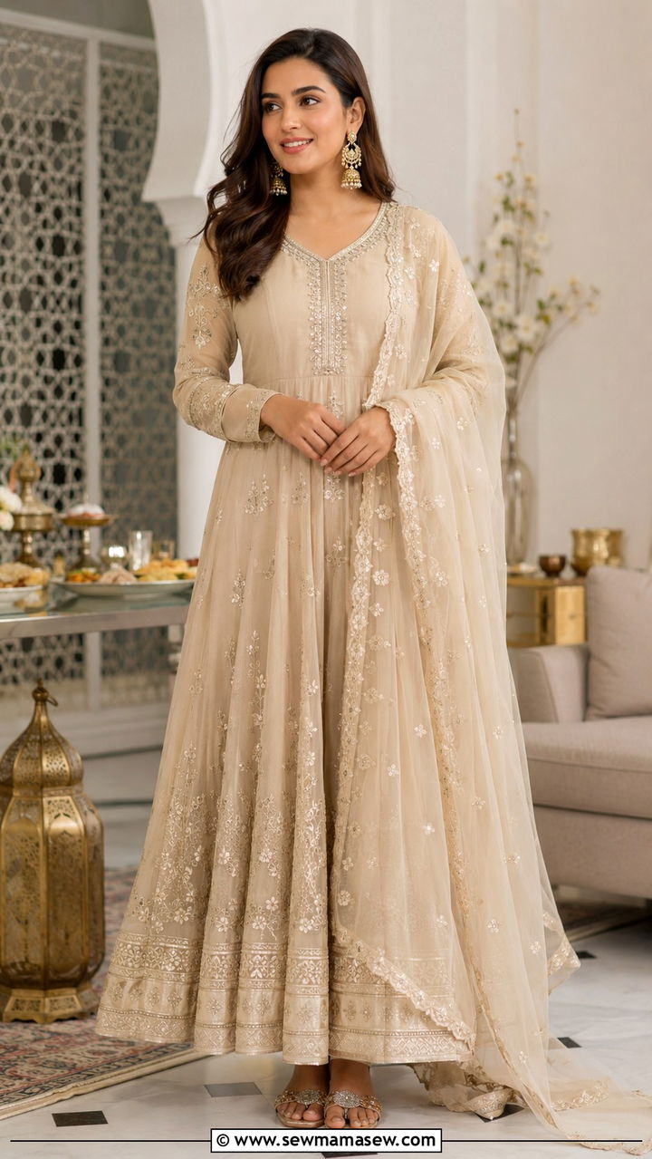 Anarkali suit for Ramadan gatherings - 30 Modest outfit ideas for Ramadan