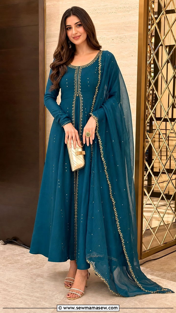 Anarkali suit with dupatta - 25 Delhi outfit ideas