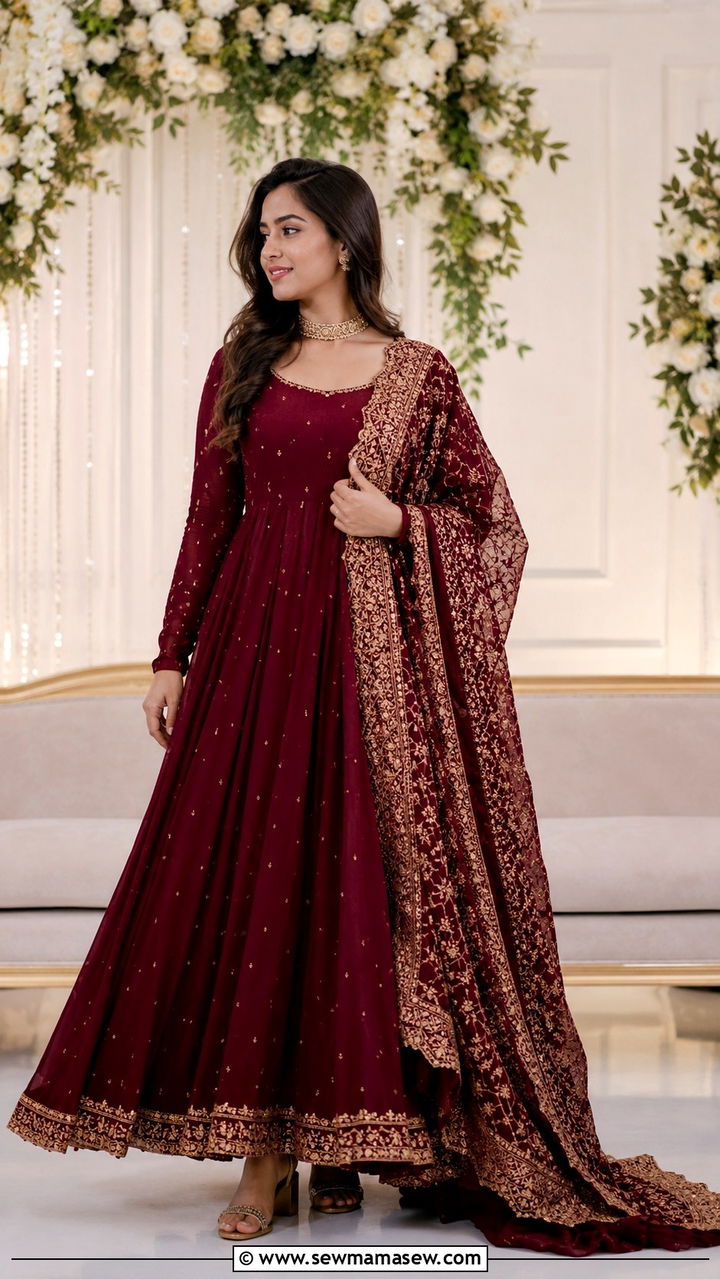 Anarkali with Statement Dupatta - 20 Modest outfit ideas for Henna night