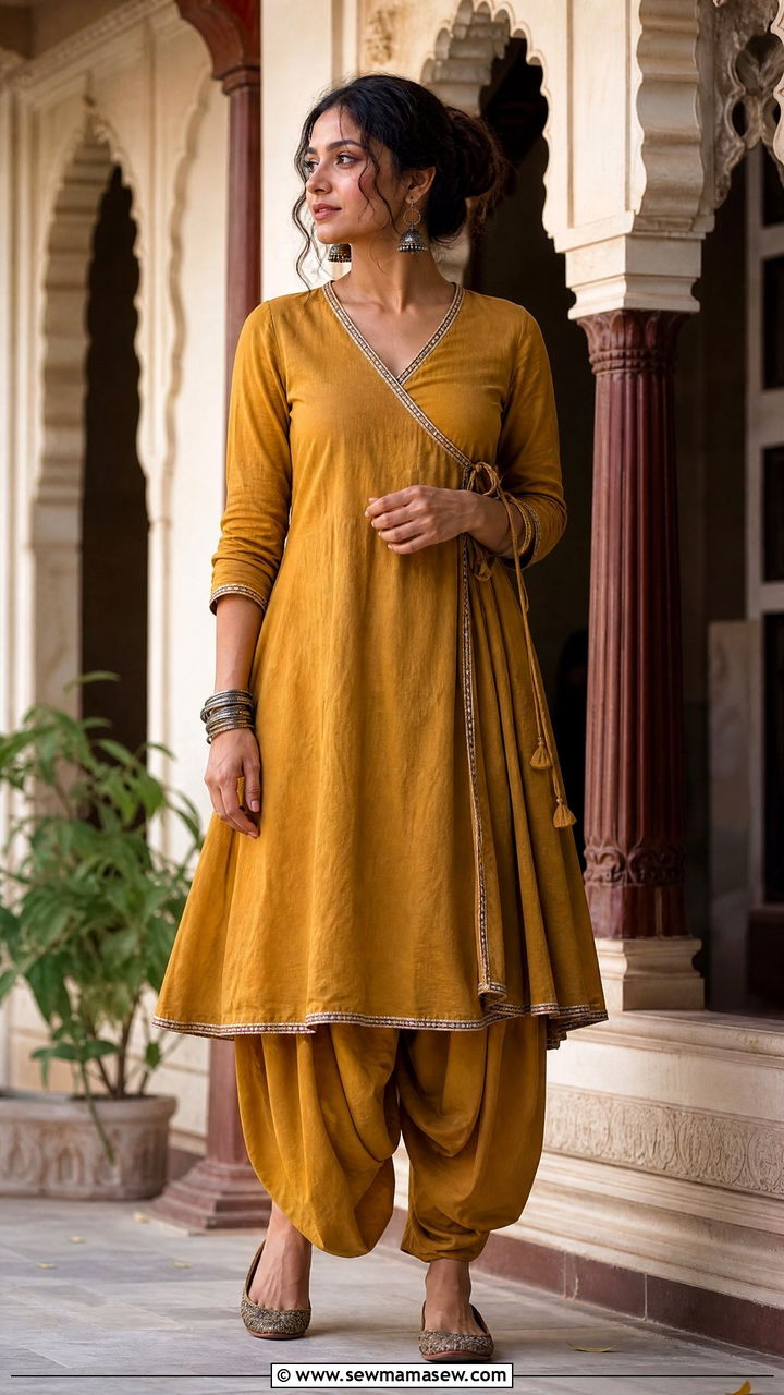 Angrakha Kurta with Dhoti Pants and Jhumkas - 25 Jaipur outfit ideas