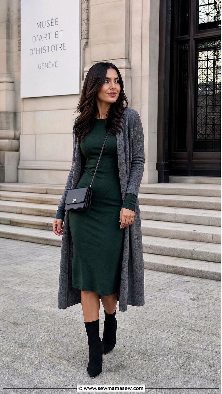 Ankle Boots And Midi Dress For Geneva Museums - 25 Geneva outfit ideas