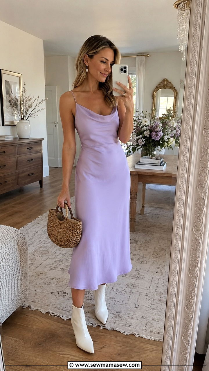 Ankle Boots With Pastel Midi Dress Summer Outfit - 30 How to style ankle boots in summer