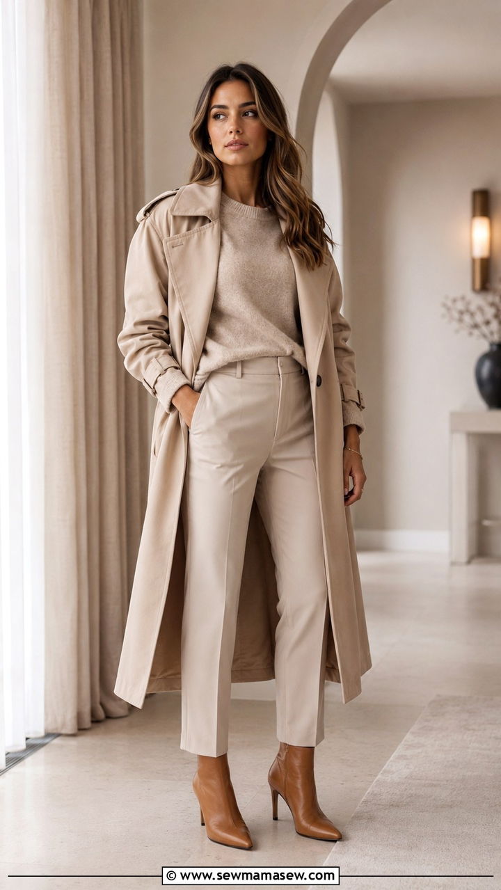 Ankle Boots with a Monochrome Beige Outfit - 30 How to style ankle boots in spring
