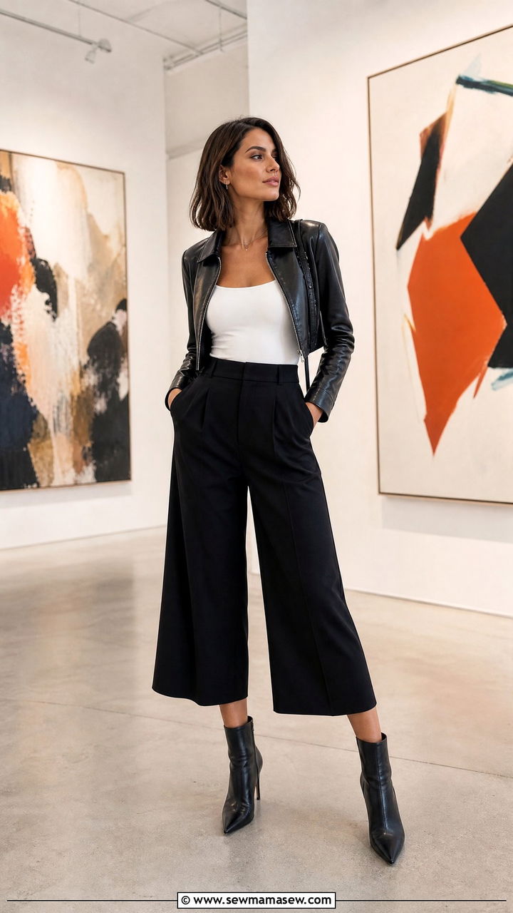 Ankle boots and culottes outfit - 35 How to style ankle boots