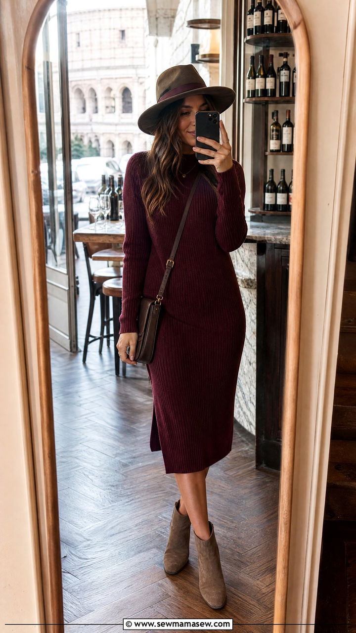 Ankle boots and knit dress outfit Rome - 40 What to wear in Rome