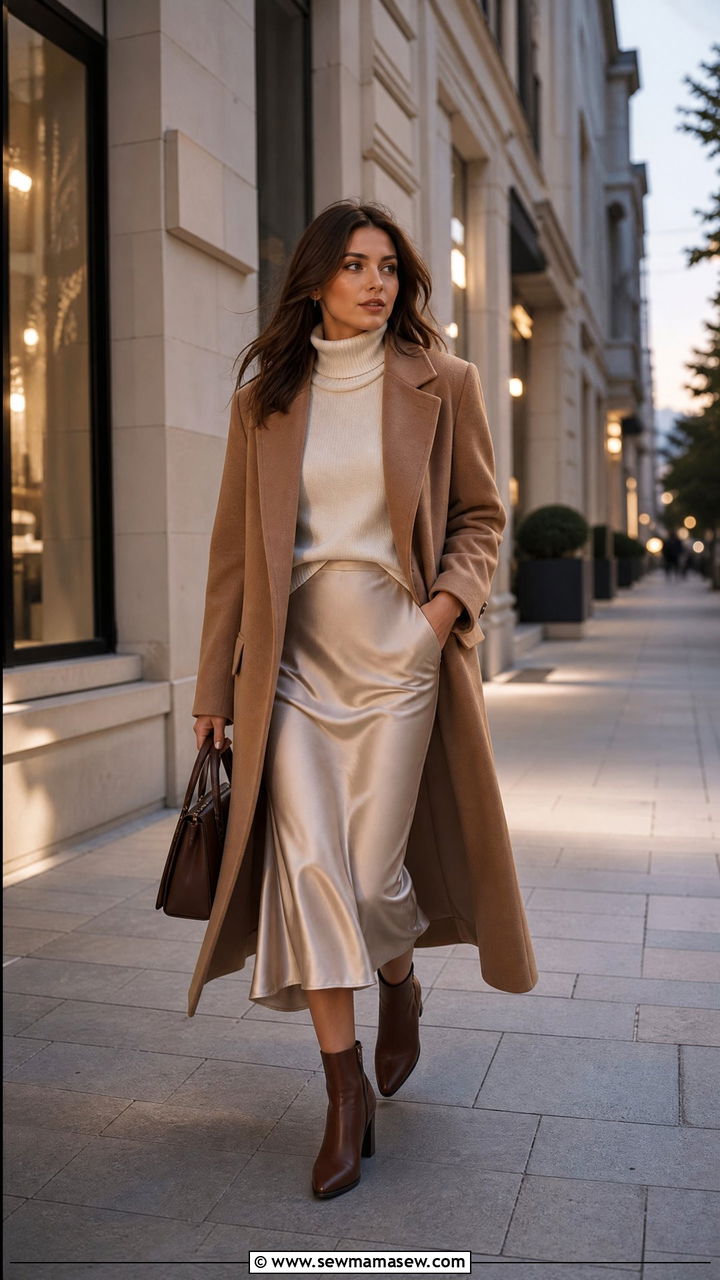 Ankle boots with long coat and midi skirt outfit - 35 How to style ankle boots