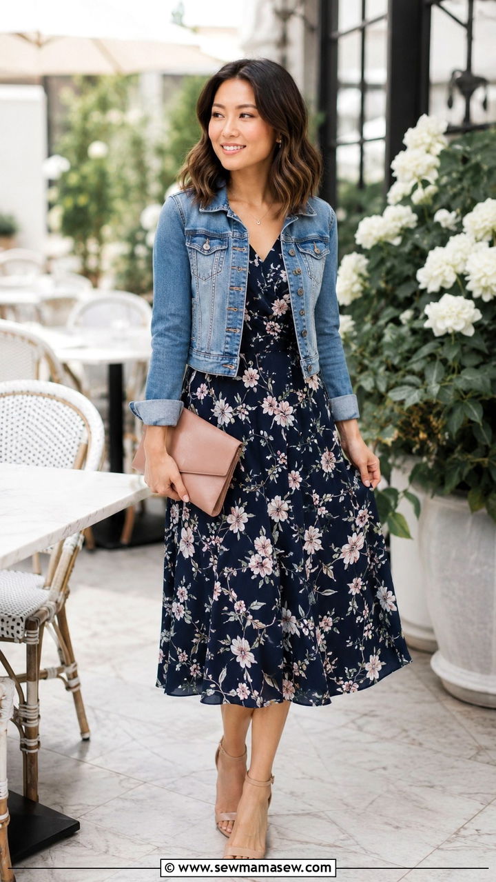 Ann Taylor Petite Floral Midi Dress Outfit - 25 Petite outfit ideas from Ann Taylor