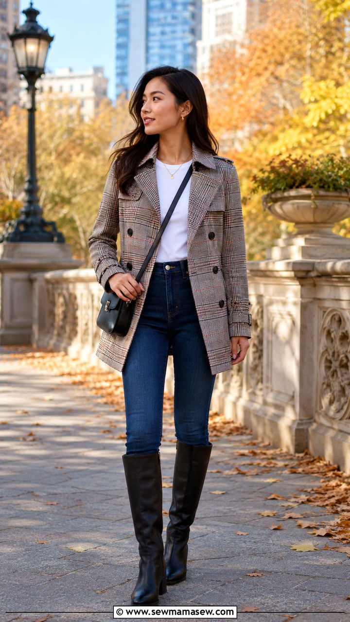 Ann Taylor Petite Plaid Trench Coat Outfit - 25 Petite outfit ideas from Ann Taylor