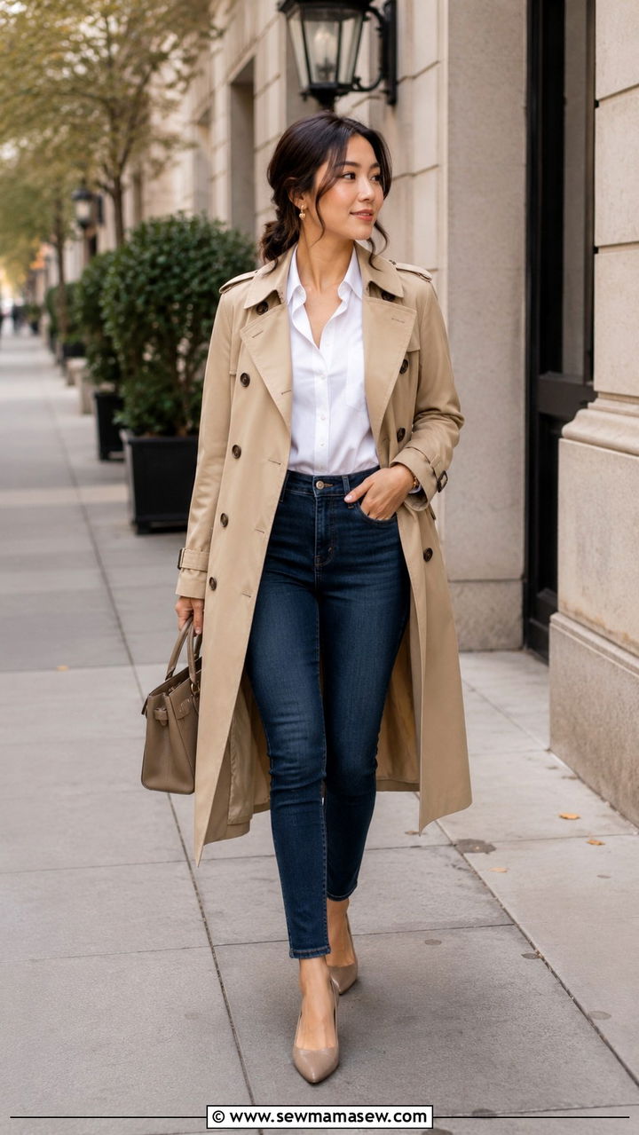 Ann Taylor Petite Trench Coat Outfit - 25 Petite outfit ideas from Ann Taylor