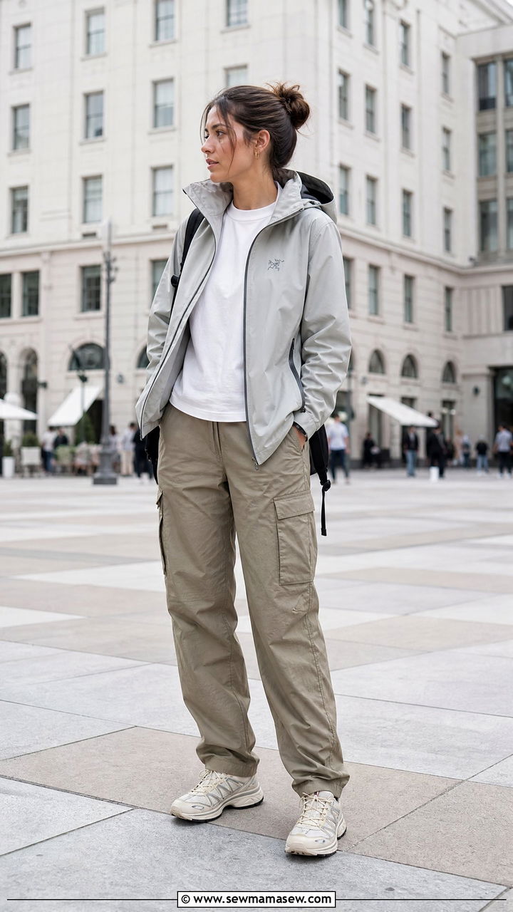 Arcteryx Shell Jacket and Cargo Pants Outfit - 25 Gorpcore outfit ideas 2026