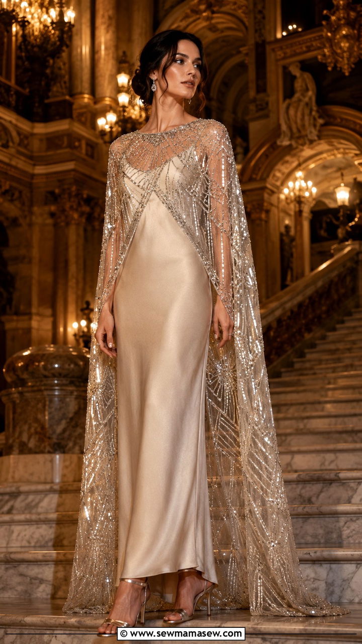 Art Deco Cape Dress Outfit - 25 Art deco outfit ideas