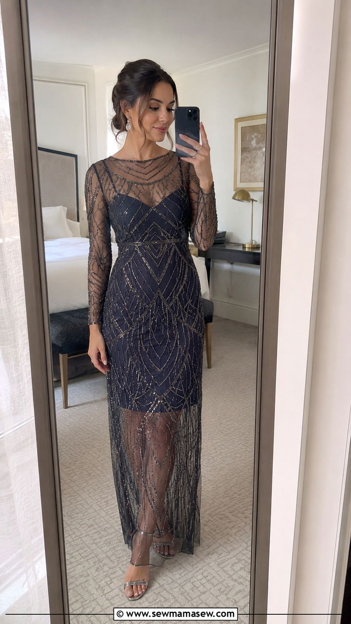 Art Deco Sheer Overlay Dress - 25 Art deco outfit ideas