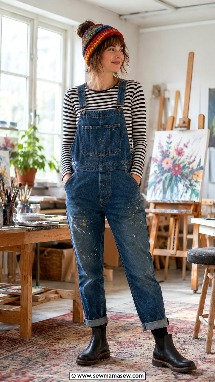 Art teacher dungarees outfit - 20 Art teacher outfit ideas