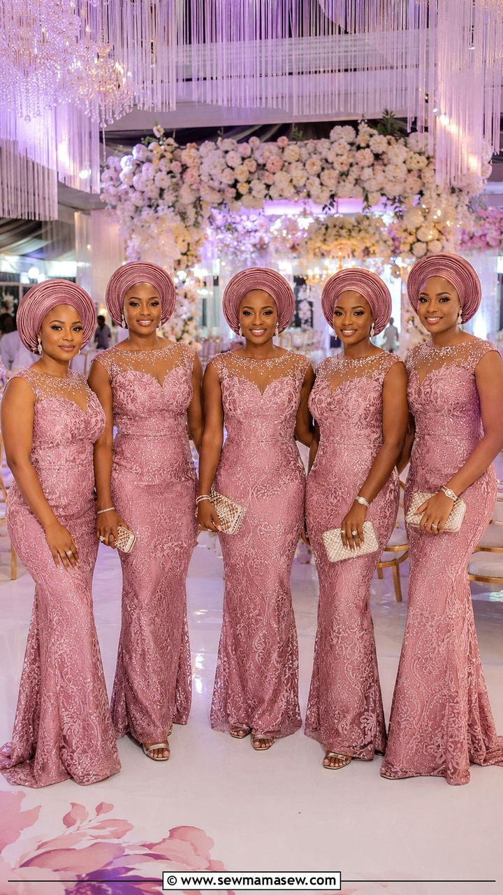 Asoebi Lace Mermaid Gown - 20 Wedding guest outfit ideas African wedding