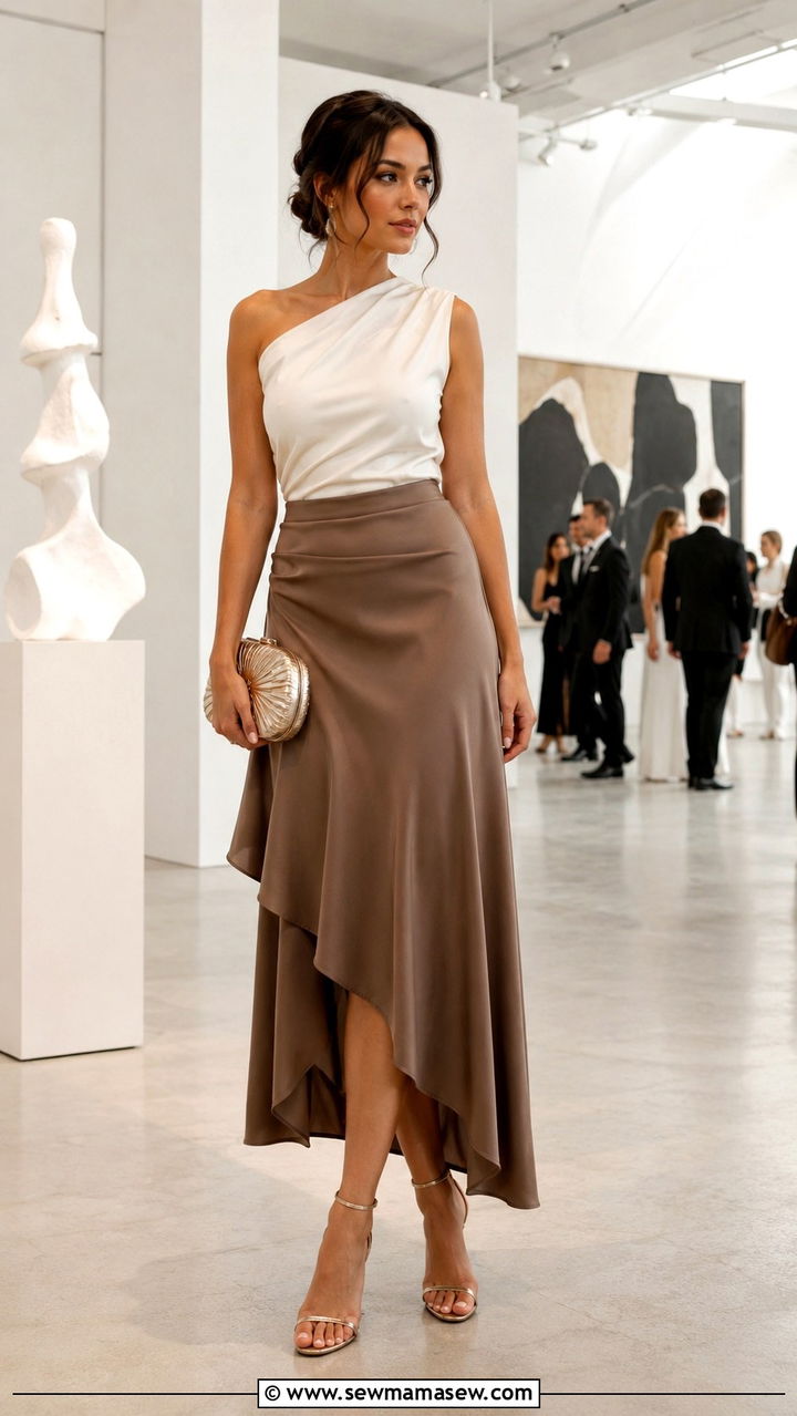Asymmetrical Skirt Wedding Guest Outfit - 25 Wedding guest skirt outfit ideas