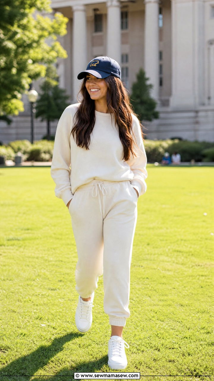 Ath Luxe Set with White Sneakers Graduation Photo Look - 25 Graduation photo shoot outfit ideas