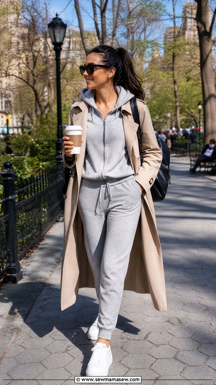 Athleisure Hoodie and Jogger Set Brunch - 30 Matching set outfit ideas for brunch