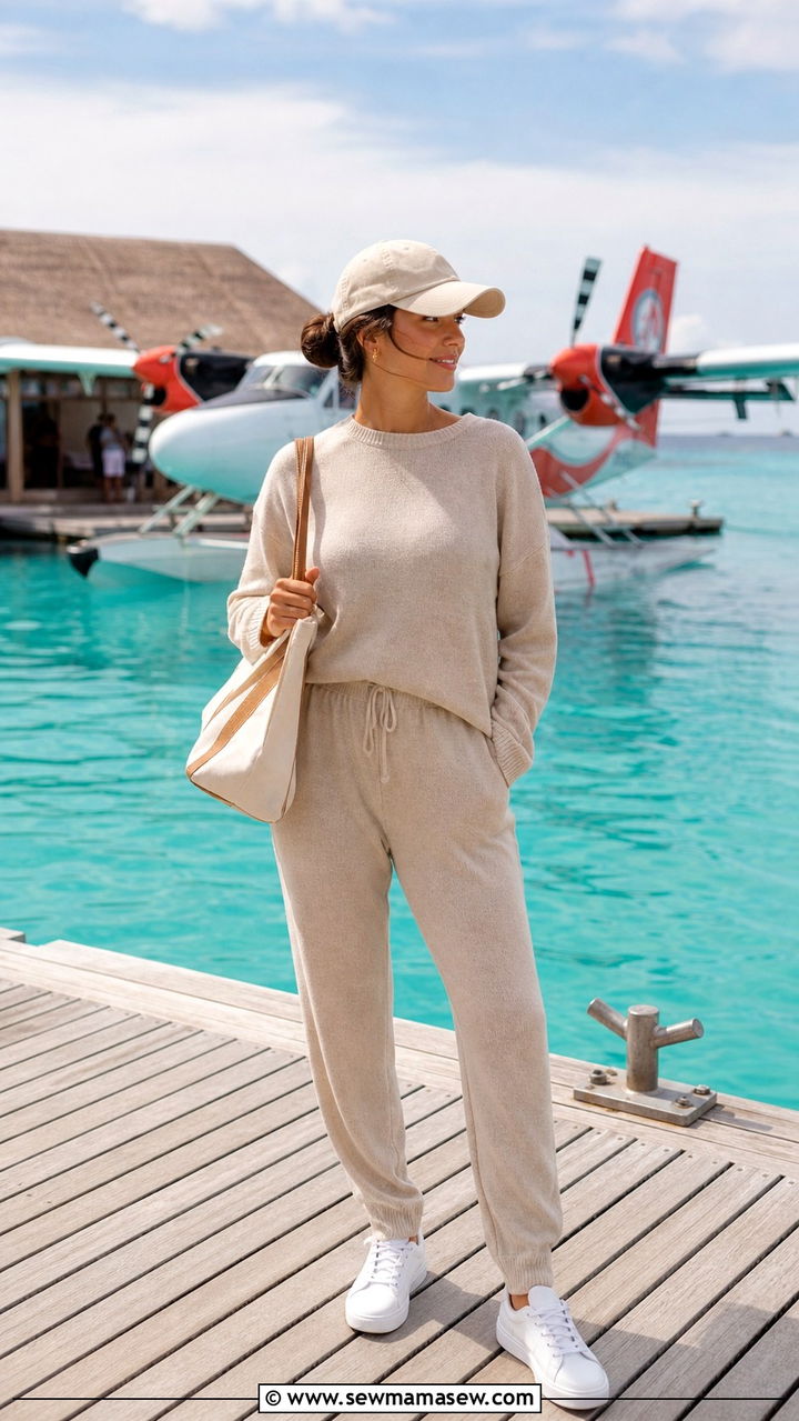 Athleisure Set With Sneakers for Travel Days - 40 What to wear in Maldives