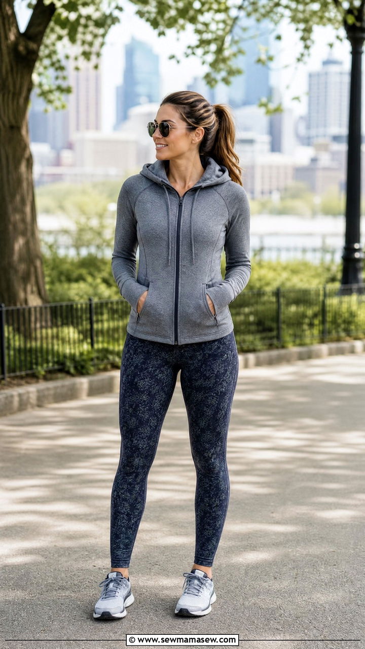 Athletic Leggings and Hoodie - 30 Cute outfits for moms