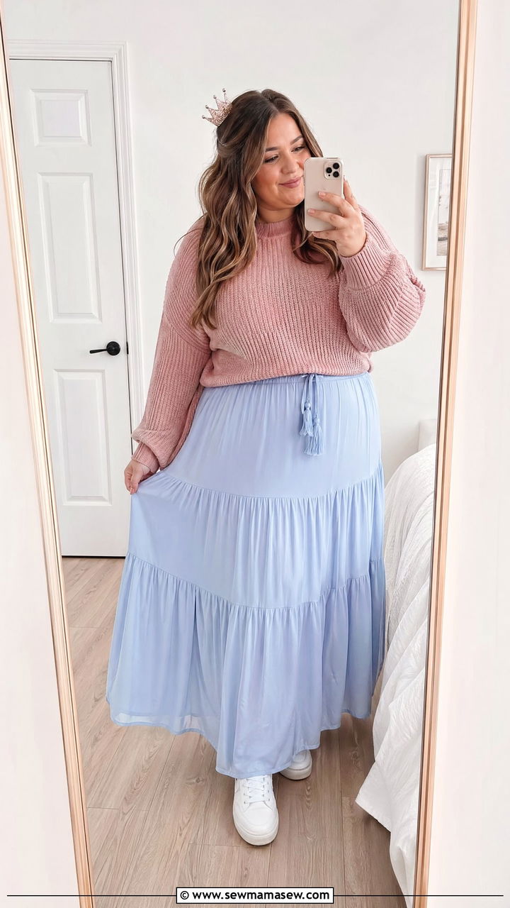 Aurora Pink and Blue Color Block Outfit - 35 Disney outfit ideas plus size