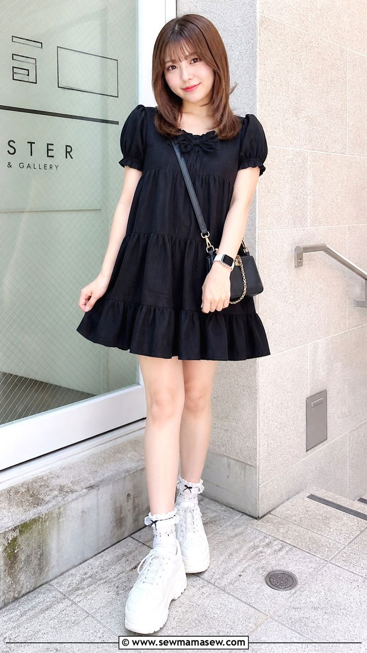 Baby Doll Dress With Platform Sneakers - 40 casual dress outfits