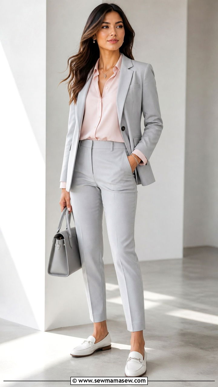 Baby Pink and Grey Monochrome Outfit - 40 Baby pink outfit ideas