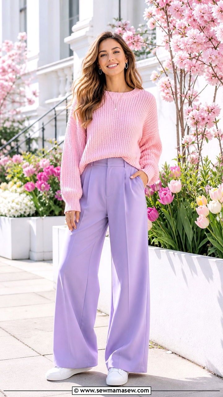 Baby Pink and Lavender Pastel Outfit - 40 Baby pink outfit ideas