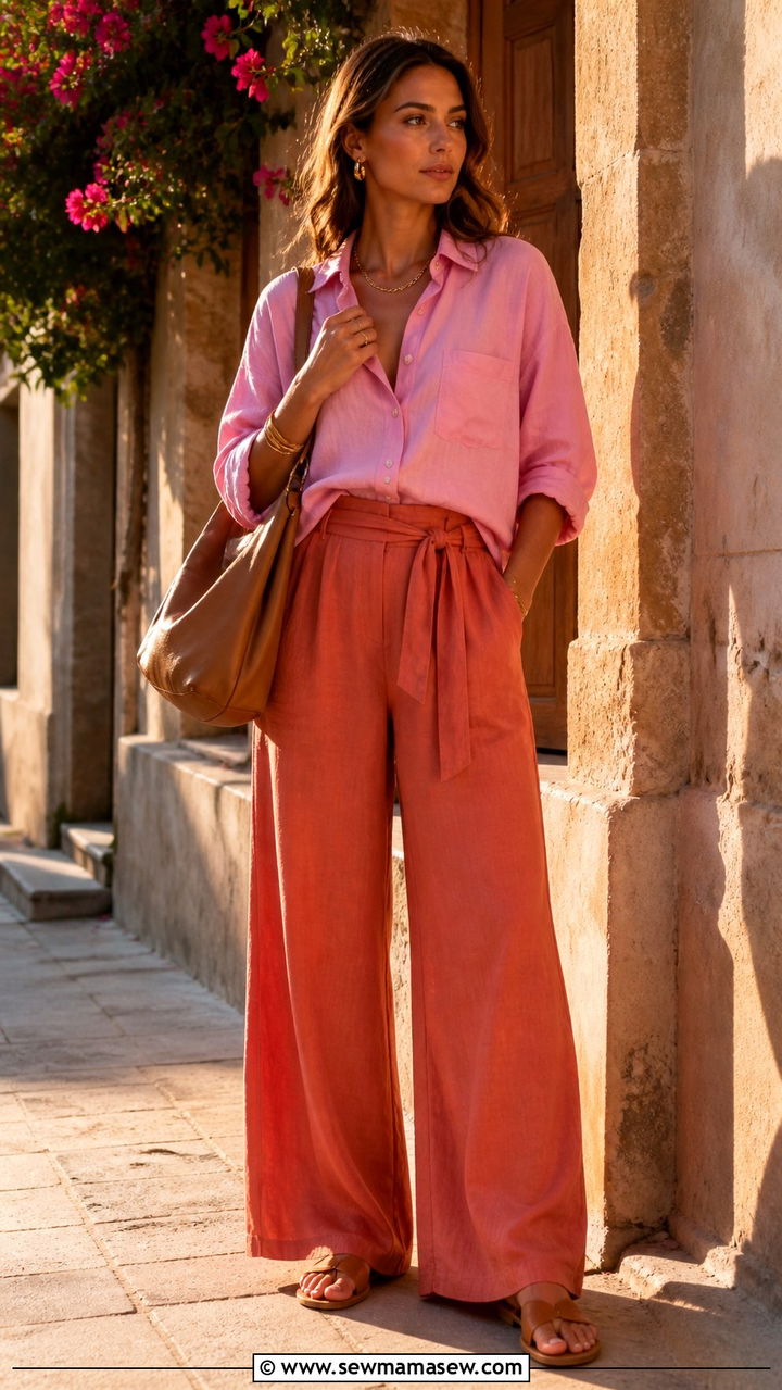 Baby Pink and Terracotta Outfit - 40 Baby pink outfit ideas