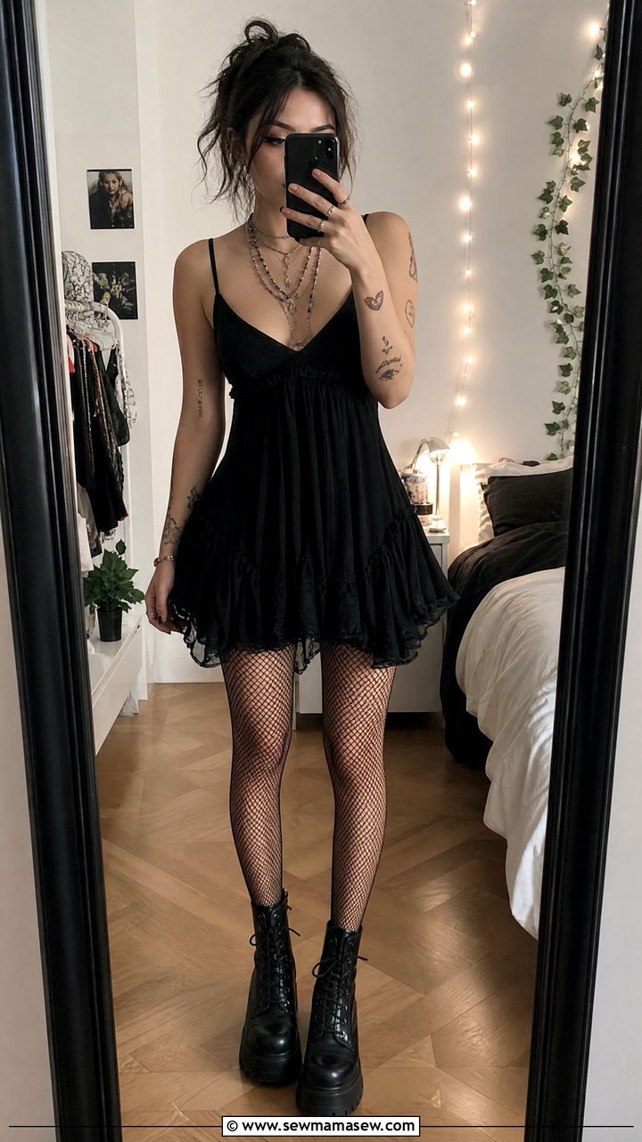 Babydoll Dress And Chunky Platform Boots - 25 Indie girl outfit ideas 2026