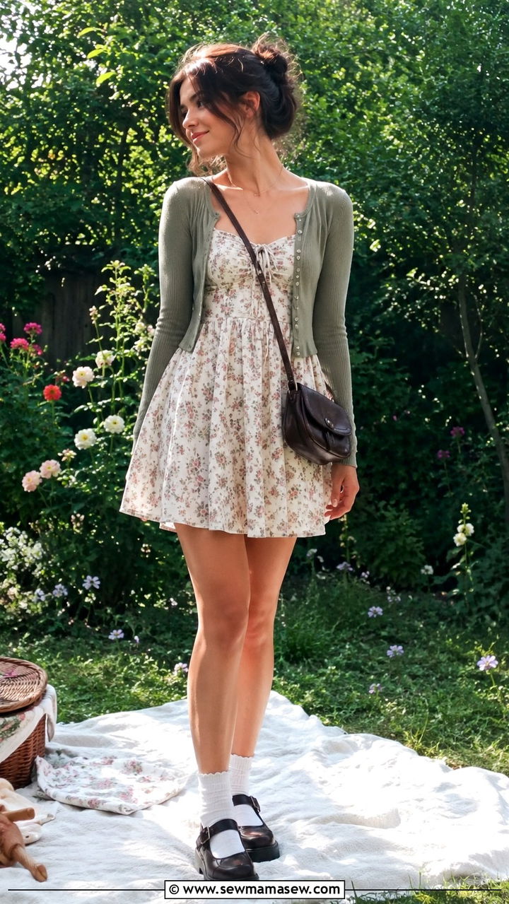 Babydoll Dress And Mary Jane Shoes Outfit - 25 90s outfits inspo