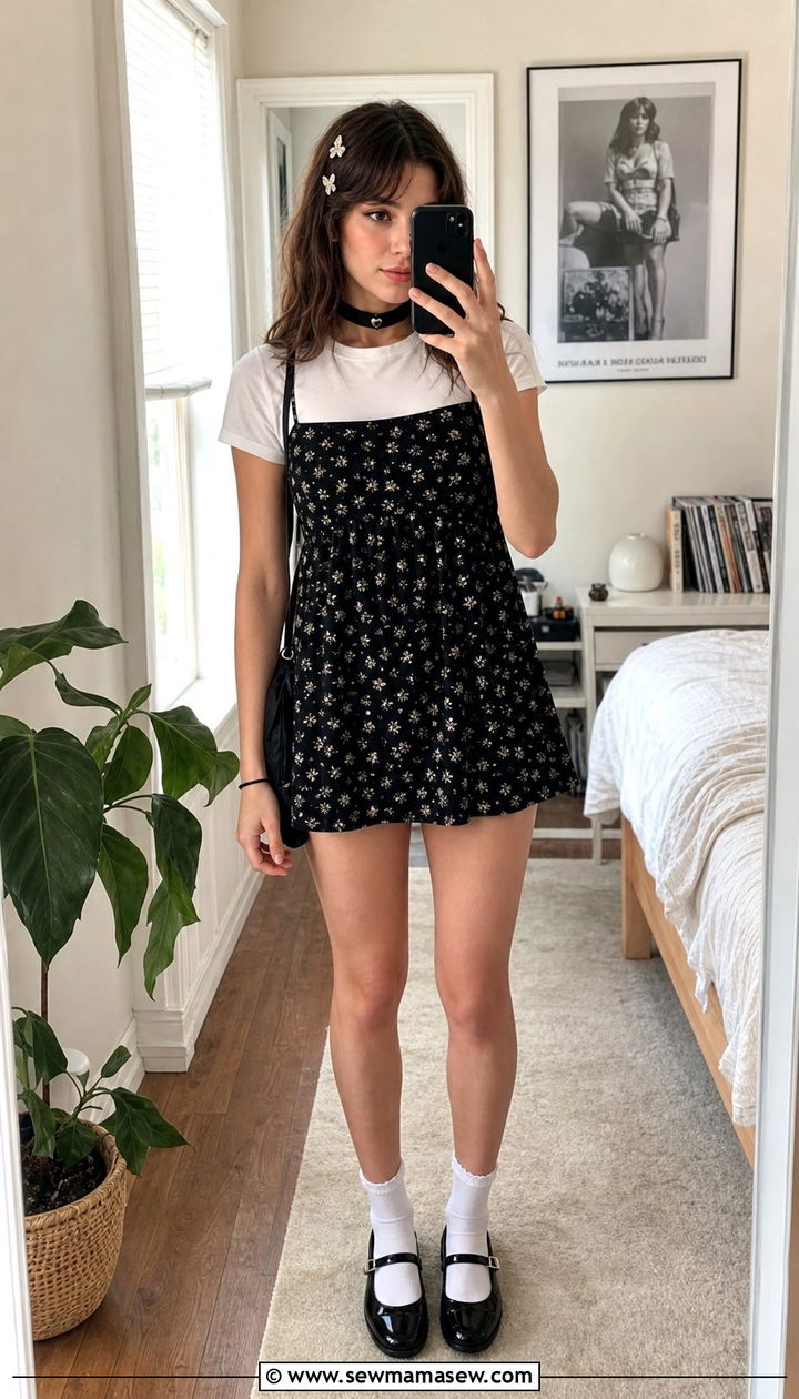 Babydoll Dress and Mary Janes Outfit - 25 cute 90s outfits