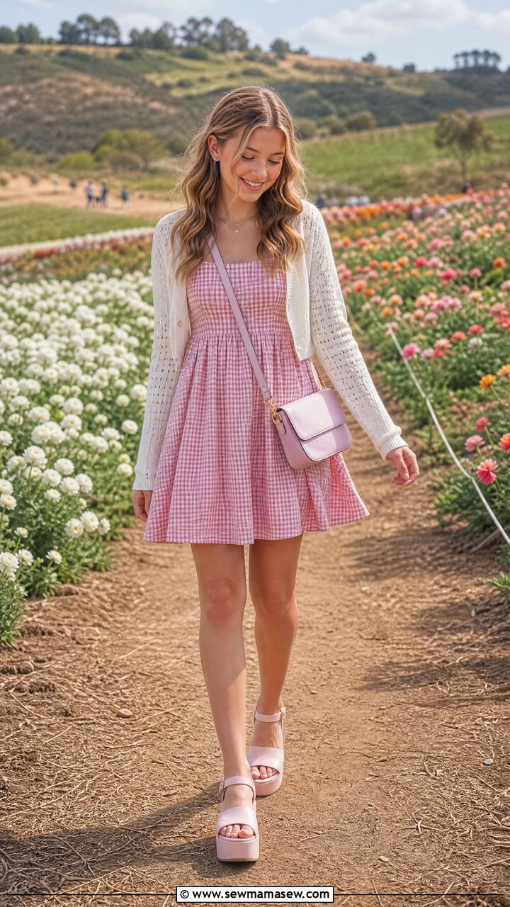 Babydoll Dress with Platform Sandals - 30 Cute outfits for teens