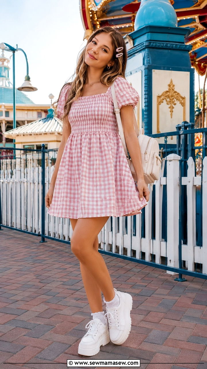 Babydoll dress with platform sneakers - 30 Playful spring outfit ideas