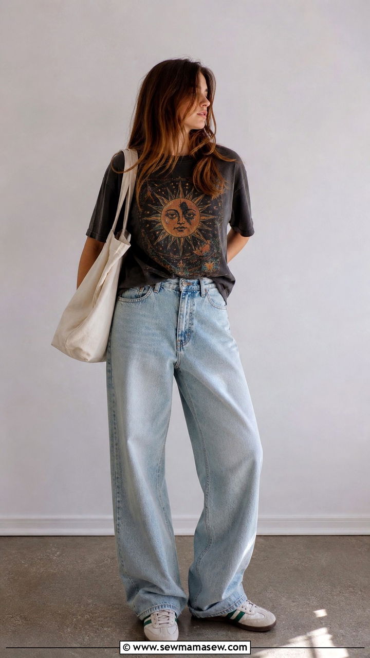 Baggy Jeans And Graphic Tee Shopping Outfit - 40 Shopping outfit ideas