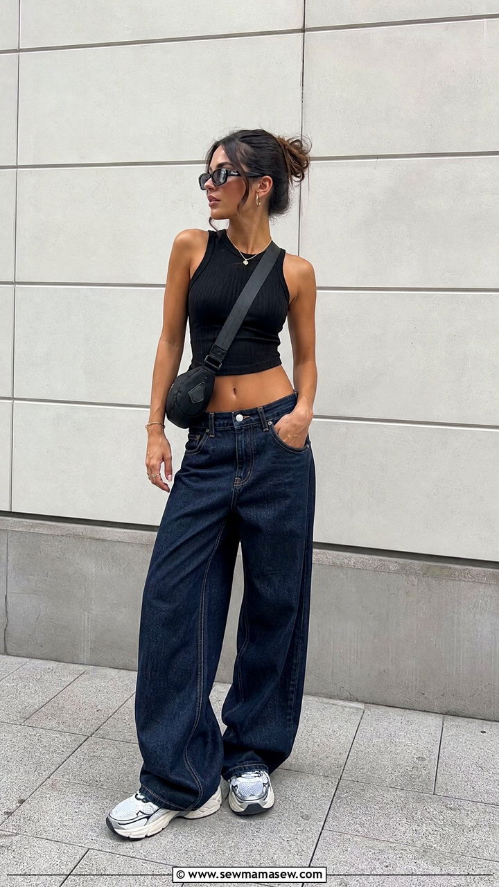 Baggy Jeans and Crop Top Casual Outfit 2026 - 25 casual outfits 2026